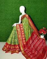 Green Pochampalli Printed Handloom Soft Silk Saree