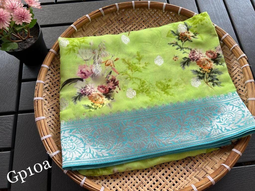 Crepe Georgette Printed Saree – Elegant Lightweight Fabric