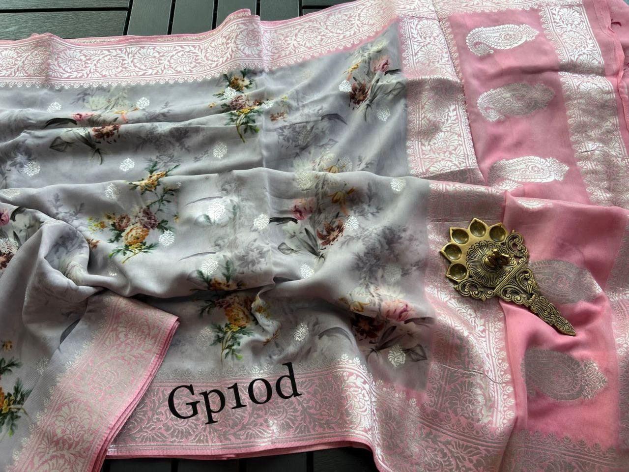 Crepe Georgette Printed Saree – Elegant Lightweight Fabric