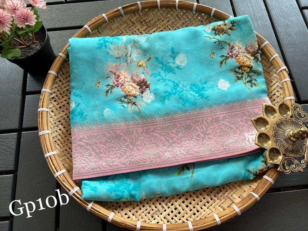 Crepe Georgette Printed Saree – Elegant Lightweight Fabric