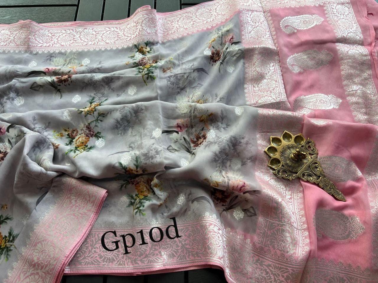 Crepe Georgette Printed Saree – Elegant Lightweight Fabric