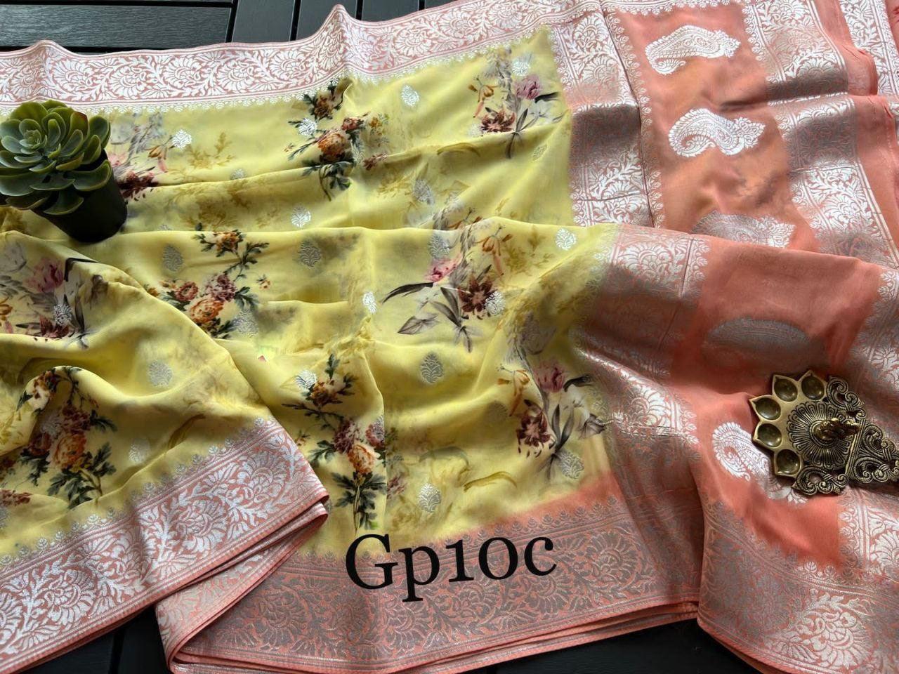 Crepe Georgette Printed Saree – Elegant Lightweight Fabric