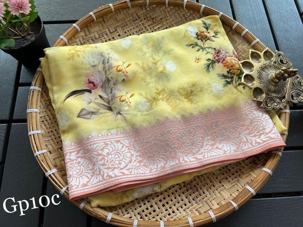 Crepe Georgette Printed Saree – Elegant Lightweight Fabric