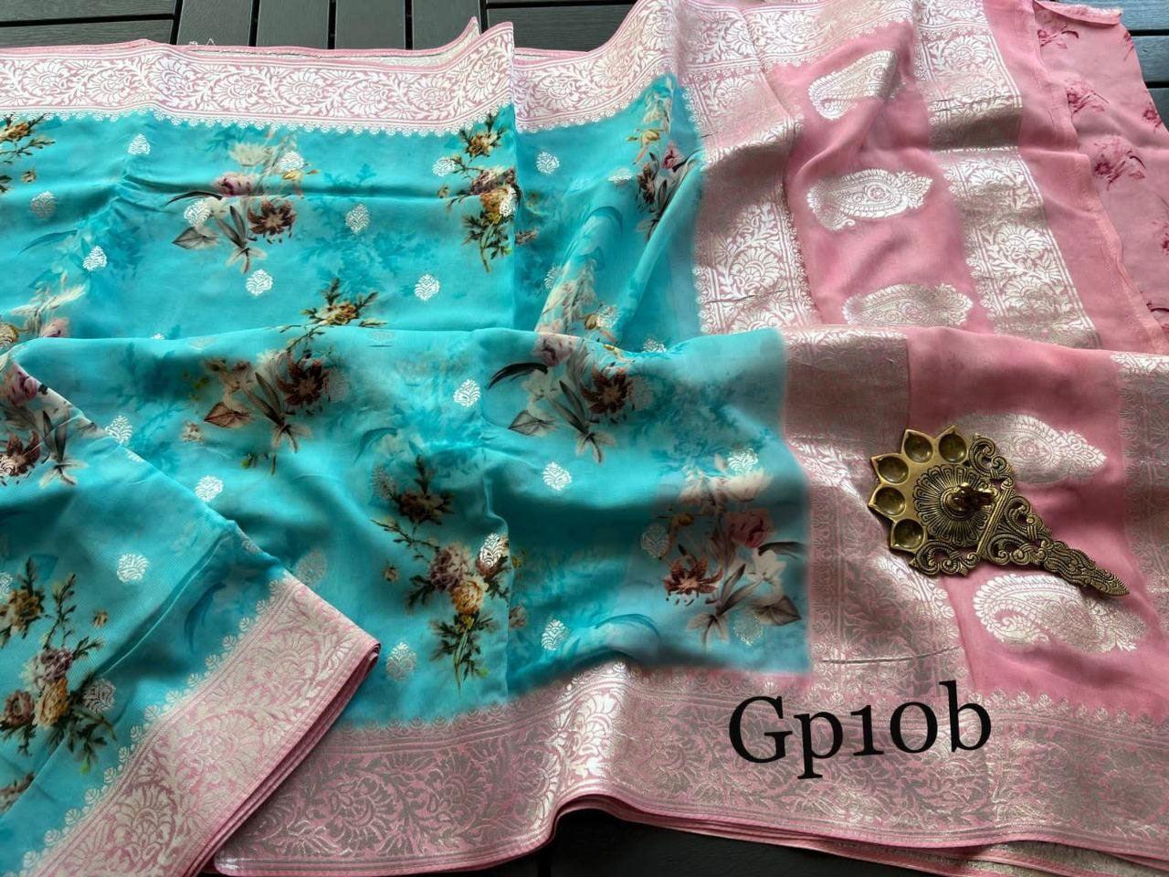 Crepe Georgette Printed Saree – Elegant Lightweight Fabric