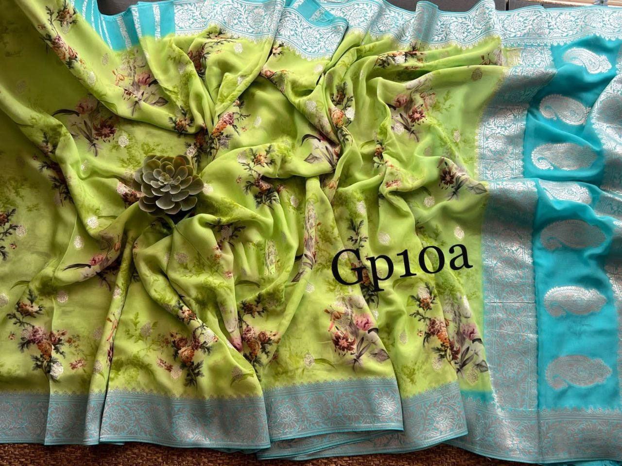 Crepe Georgette Printed Saree – Elegant Lightweight Fabric