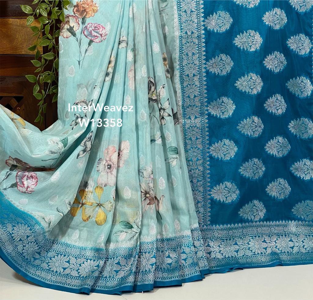 Premium Crepe Georgette Printed Sarees – Trendy & Stylish