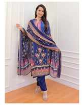 Printed salwar kameez Navy Blue