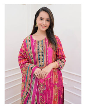 Rani Pink Printed Salwar Suits .