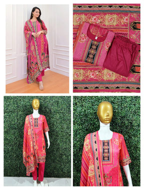 Rani Pink Printed Salwar Suits .