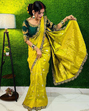 rich embroidery designer saree for women