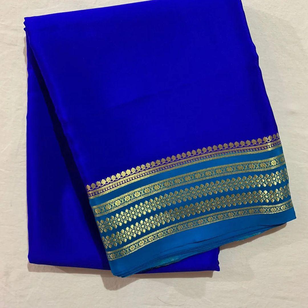 Premium Golden Glow: Mysore Silk with Opulent Border Art for Weddings & Festive Wear