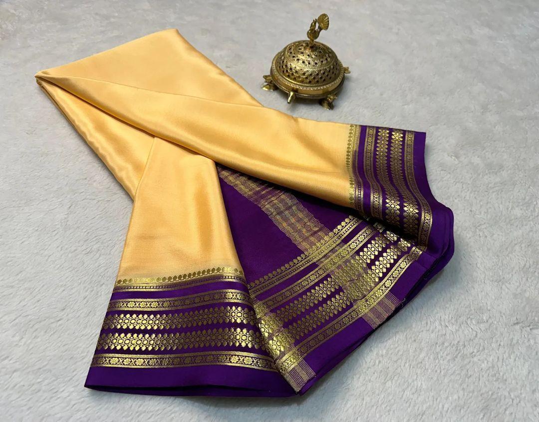 Celestial Drape: Pure Silk Saree with Heavenly Borders