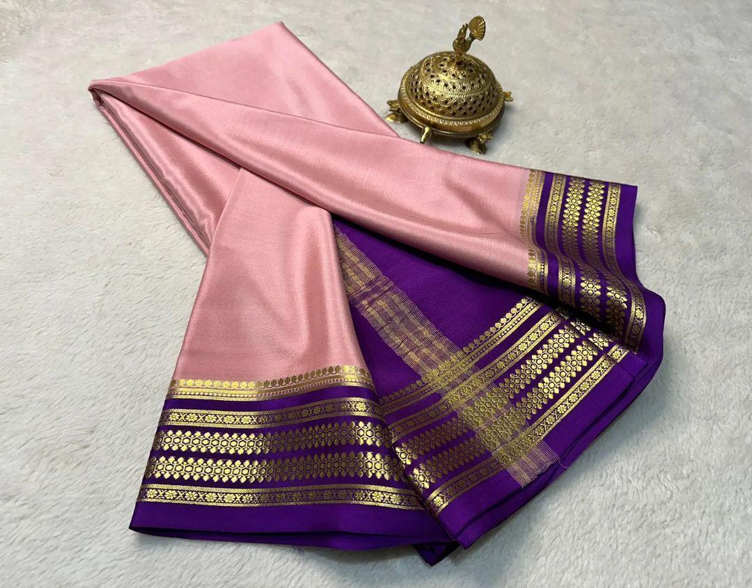 Celestial Drape: Pure Silk Saree with Heavenly Borders