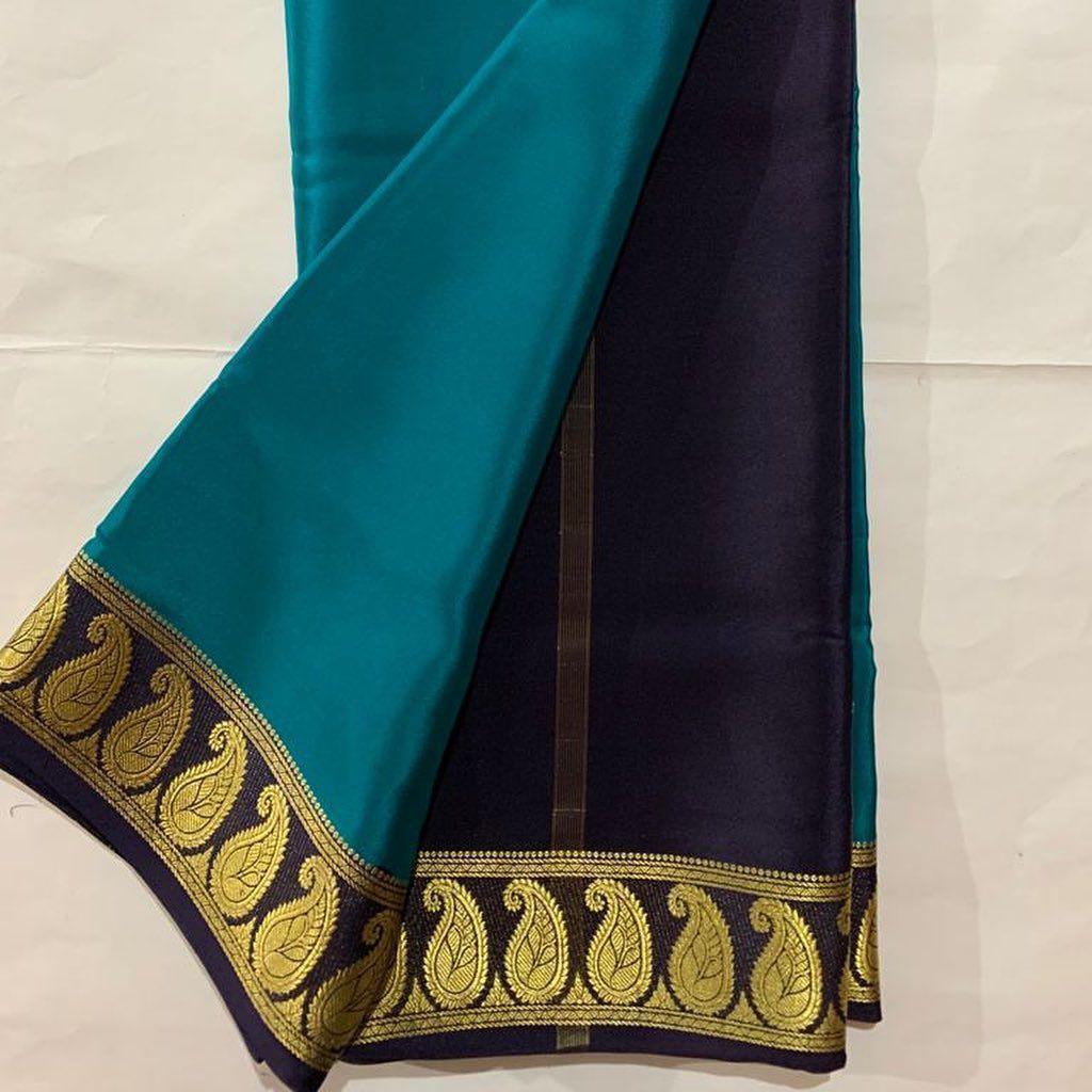 Color Symphony: Mysore Silk with Dual-Shade Borders
