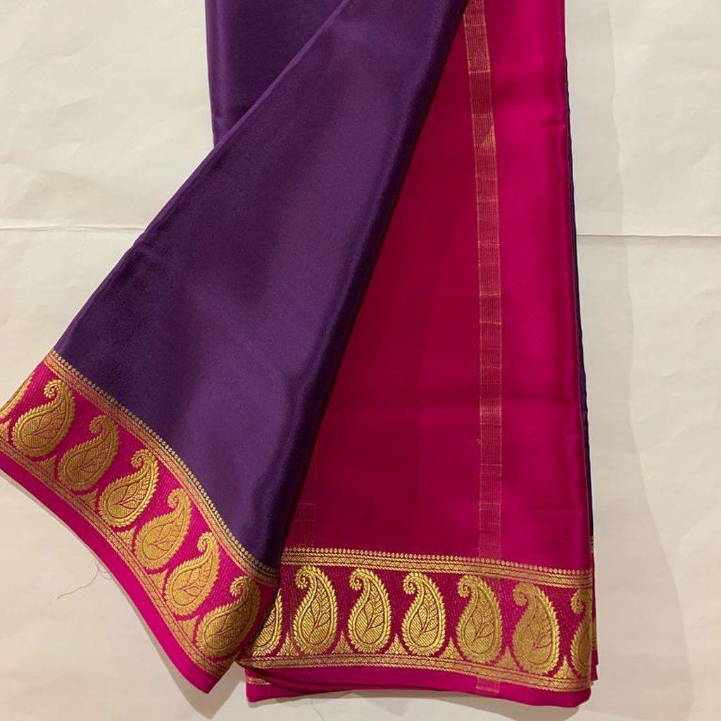 Color Symphony: Mysore Silk with Dual-Shade Borders