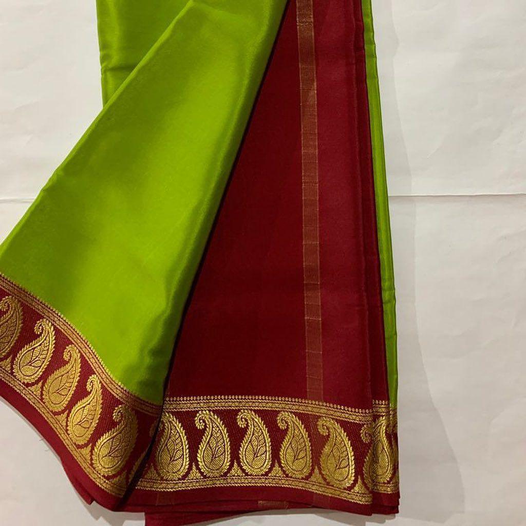 Color Symphony: Mysore Silk with Dual-Shade Borders