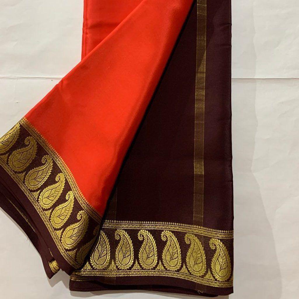 Color Symphony: Mysore Silk with Dual-Shade Borders