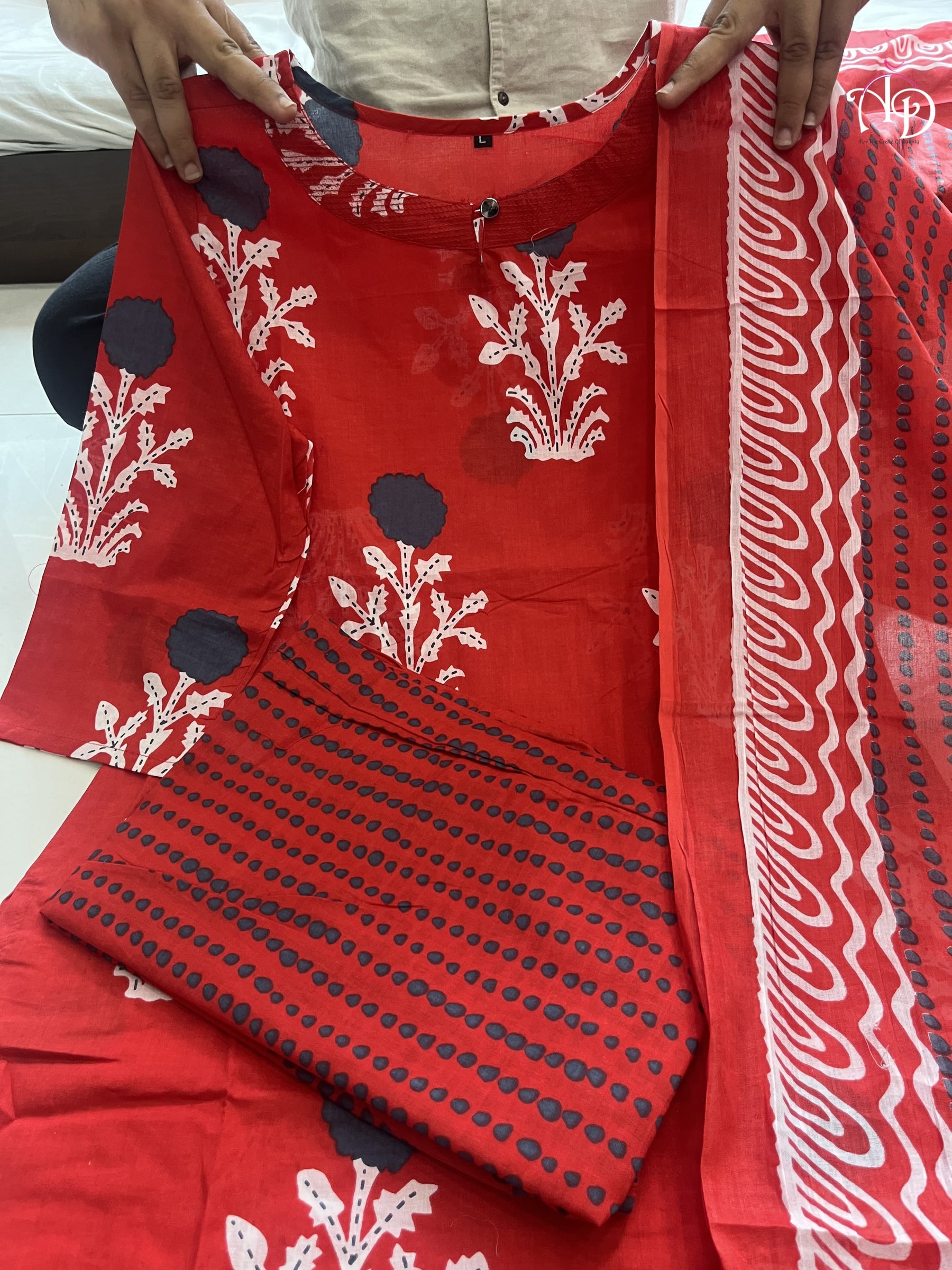 Pure Cotton Aline Kurta Set with Dupatta