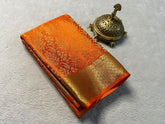 Orange Pure Brocade Mysore Silk sarees