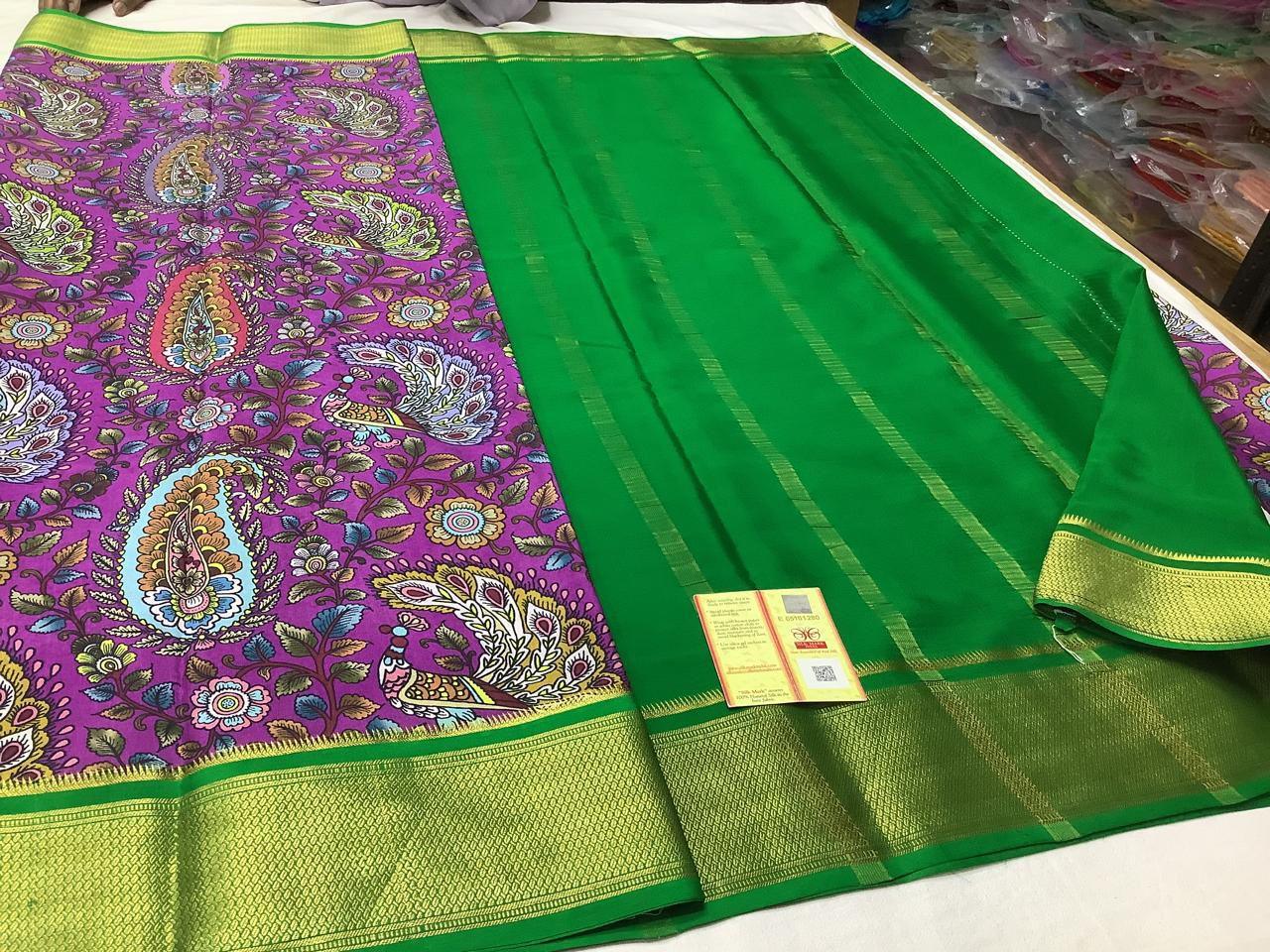 Premium Mysore Printed Floral Silk Sarees for Special Moments for Weddings & Festive Wear