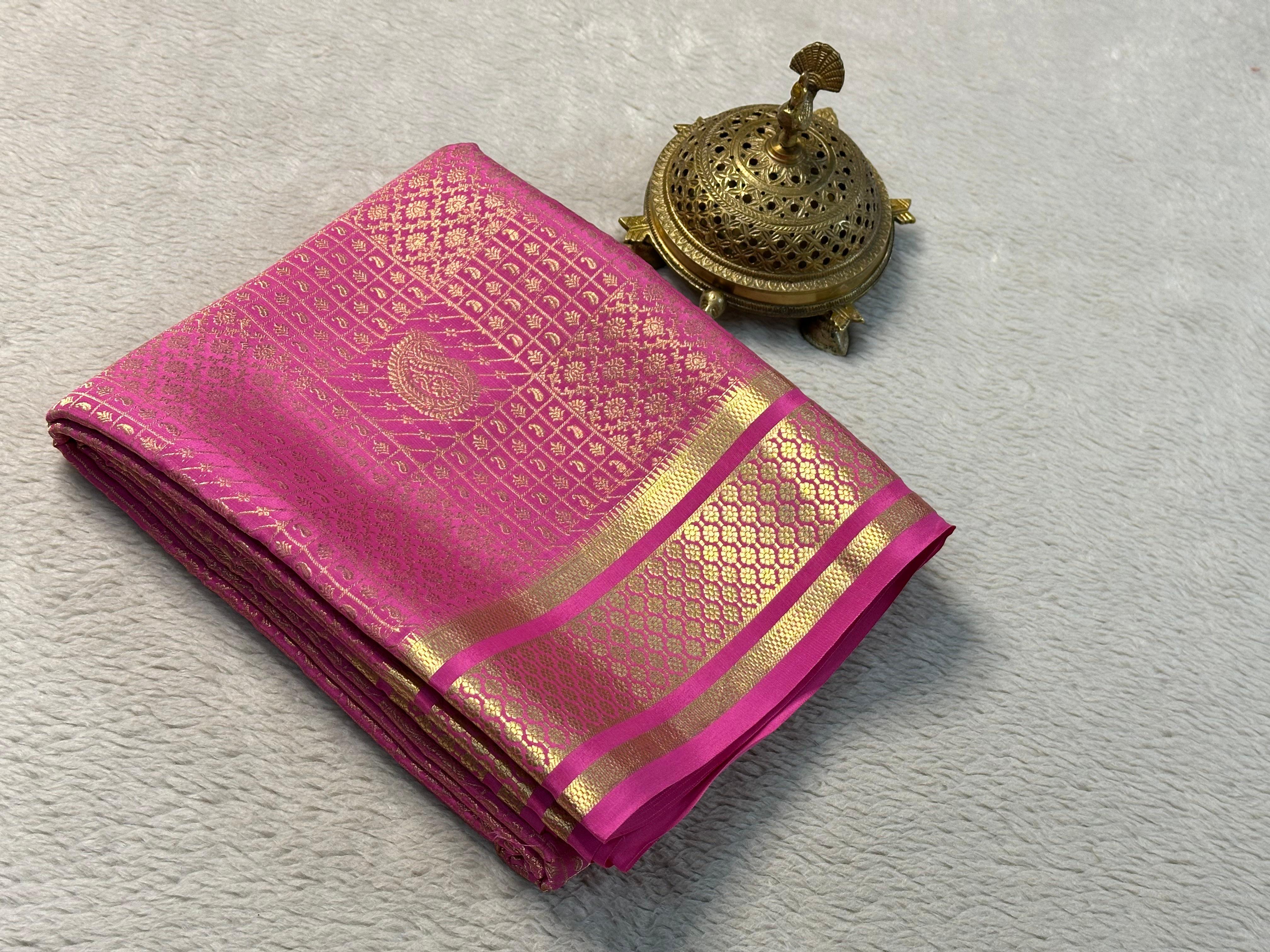 Embrace Elegance: Pure Brocade Mysore Silk Sarees for the Radiant Bride