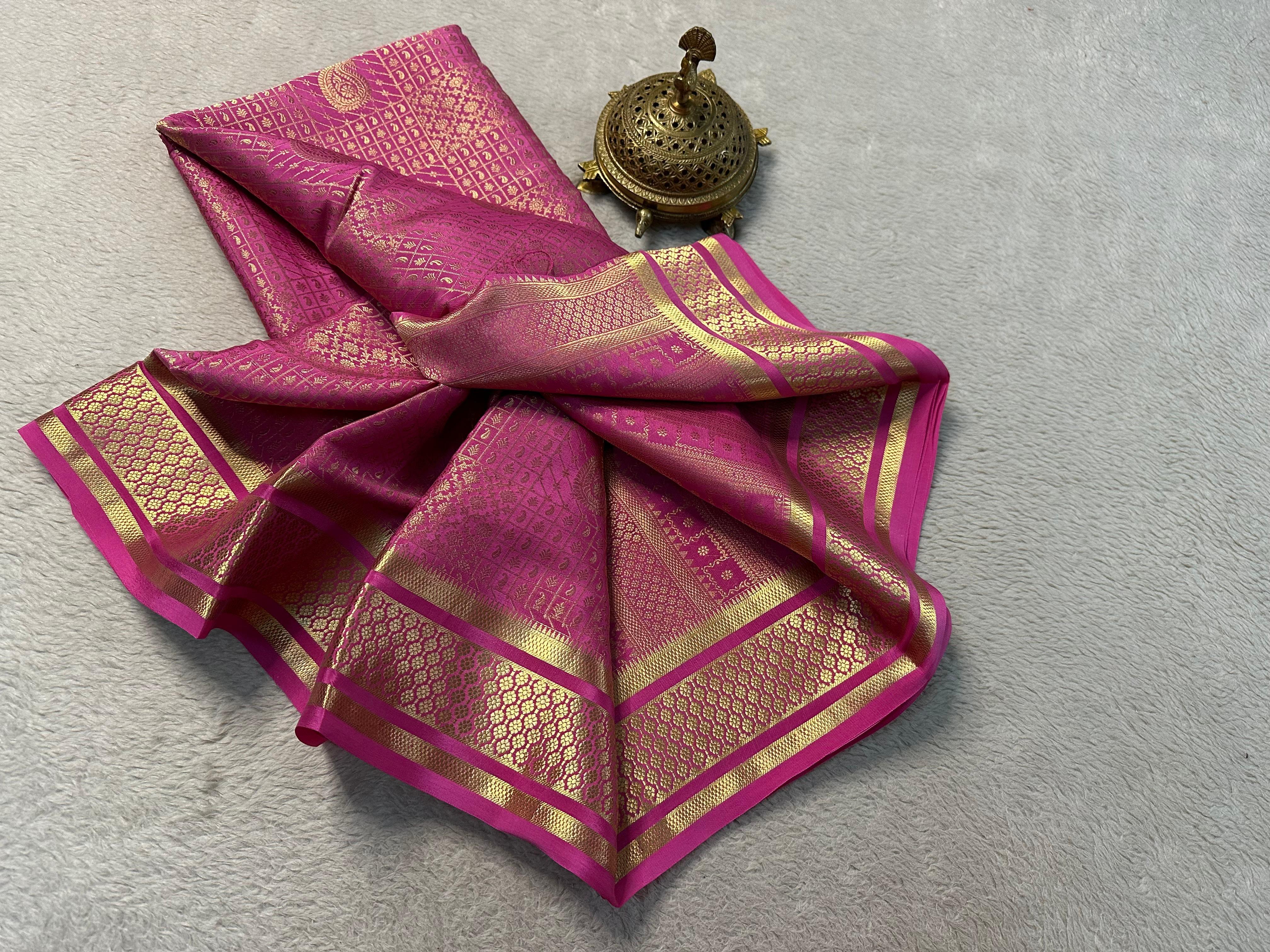 Embrace Elegance: Pure Brocade Mysore Silk Sarees for the Radiant Bride