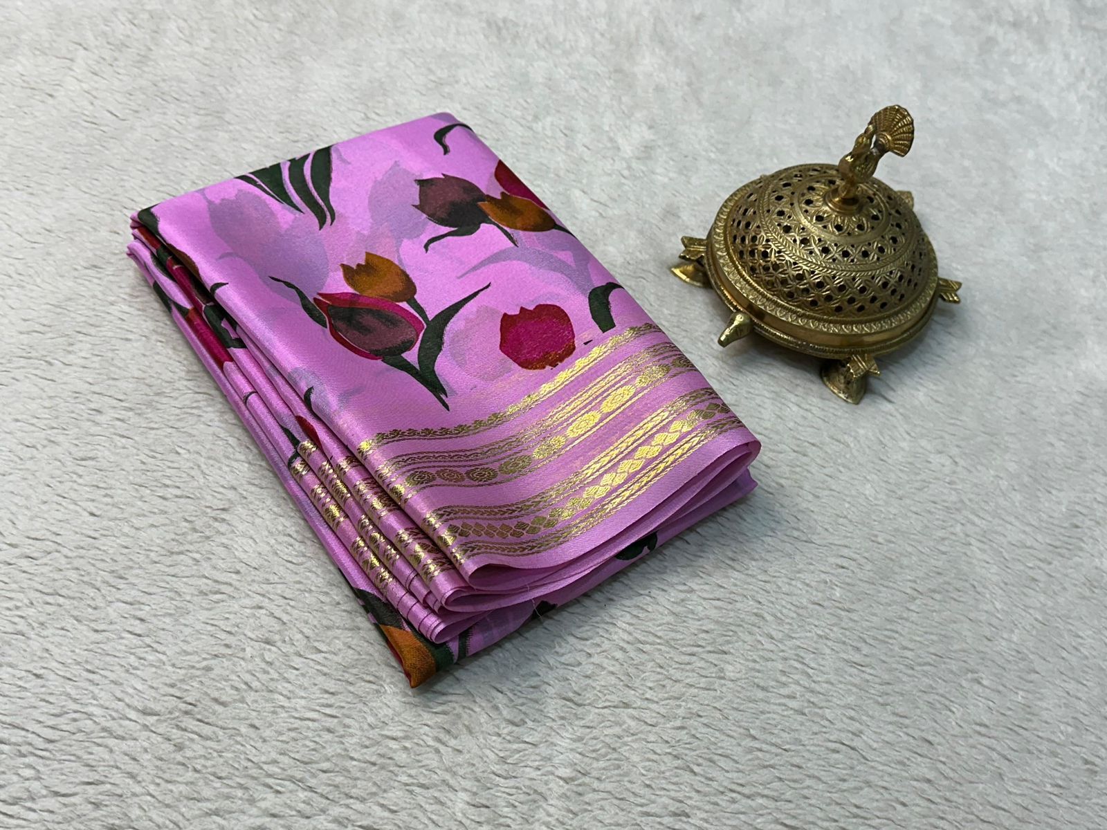 Premium Exquisite Floral Print Mysore Silk Sarees for Weddings & Festive Wear