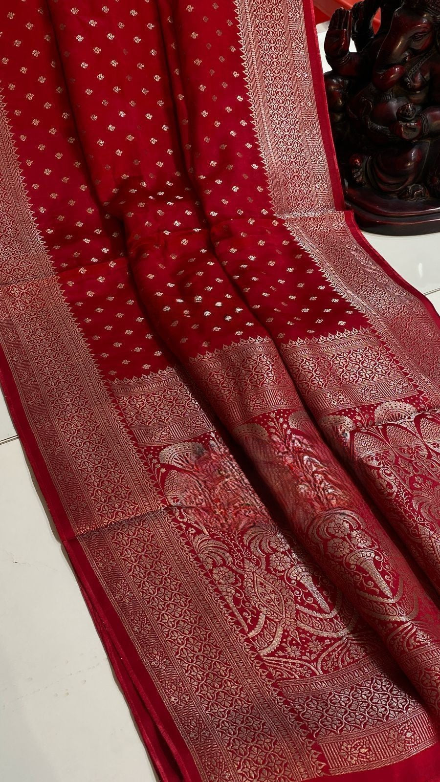 Light weight pure mashrow silk along with beautiful  weaving