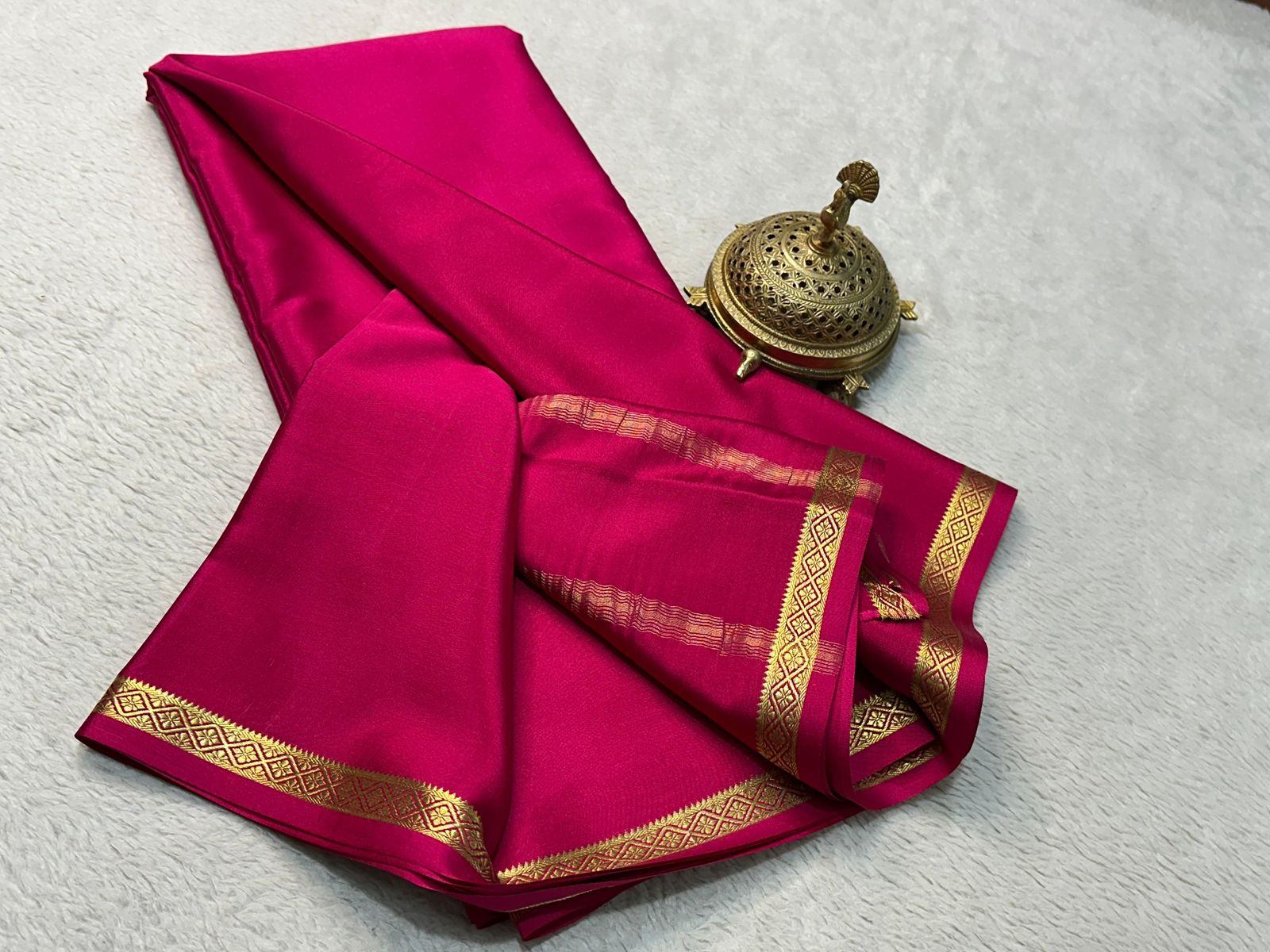 Dazzling Mysore Silk Crepe Sarees in Solid Colors