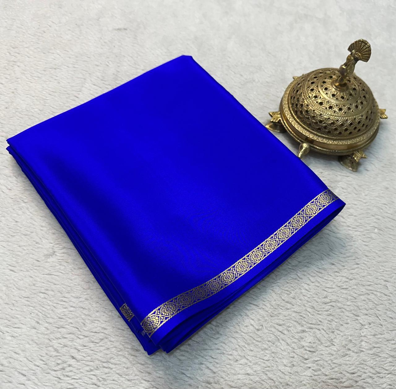 Exquisite Mysore Silk Crepe Sarees with Line Pallu