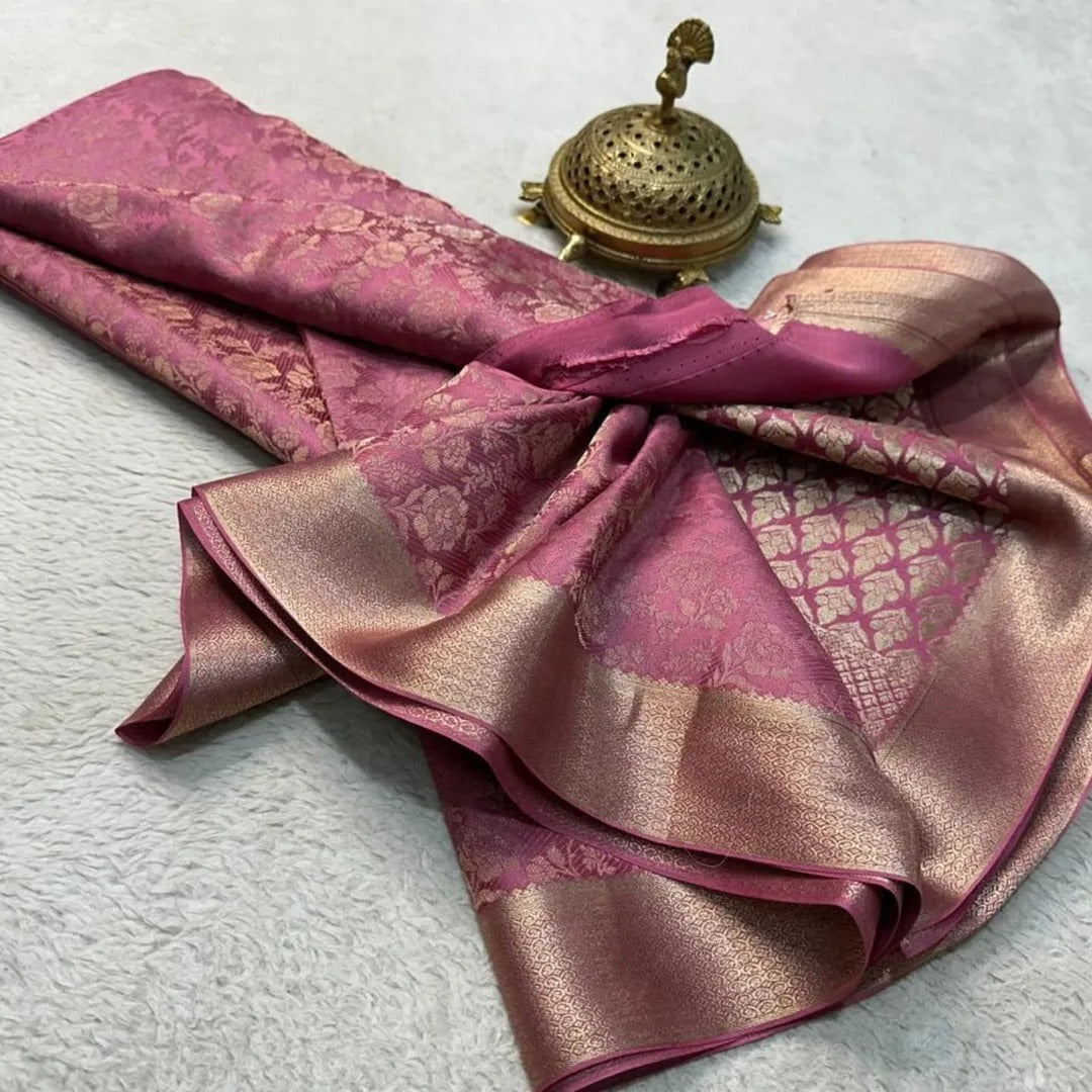 Grand Bridal Brocade Saree with Heavy Pallu – Wedding Day Majesty