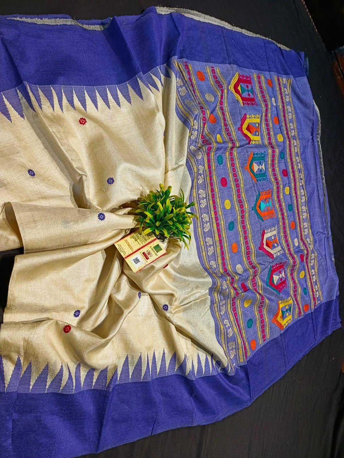 Pure Tussar Silk Dolabedi Pallu Authentic Handloom Saree