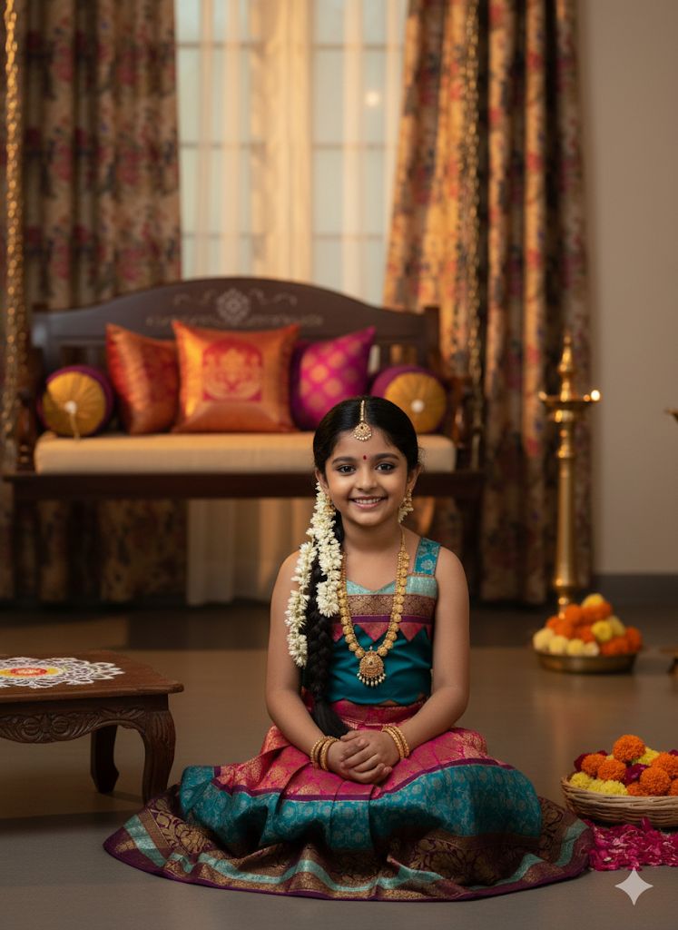 Soft Silk with Pure Zari Waving Lehnga Choli for Kids