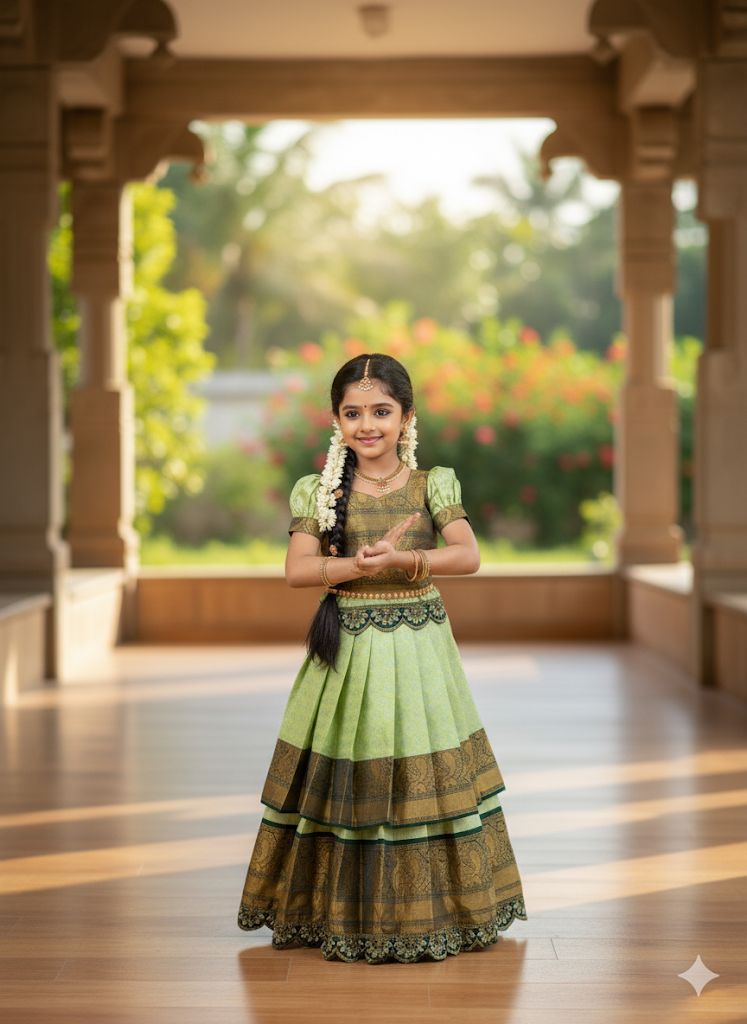 Light Green Soft Silk Pure Zari Waving Lehnga Choli