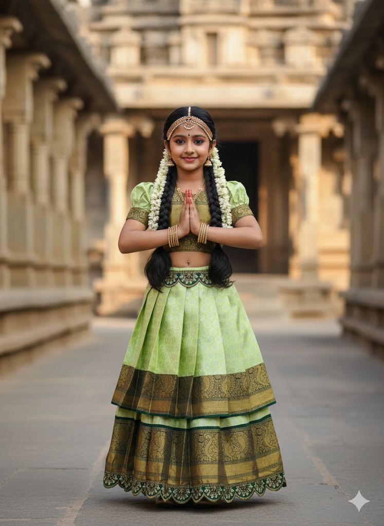 Light Green Soft Silk Pure Zari Waving Lehnga Choli