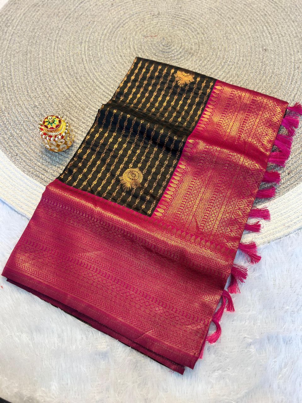 Anjali Kanjivaram Silk Saree with Royal Weave with Rich Pallu