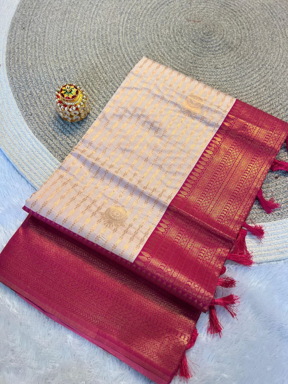 Anjali Kanjivaram Silk Saree with Royal Weave with Rich Pallu