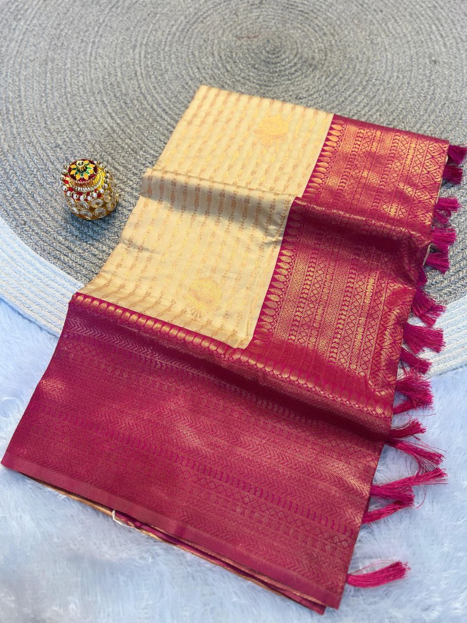 Anjali Kanjivaram Silk Saree with Royal Weave with Rich Pallu