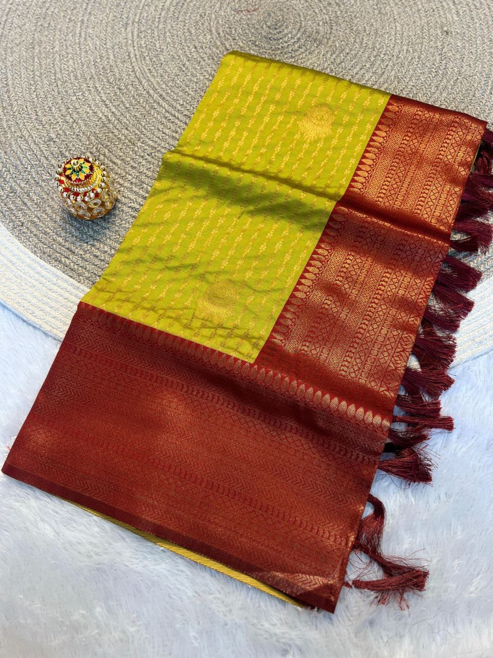 Anjali Kanjivaram Silk Saree with Royal Weave with Rich Pallu