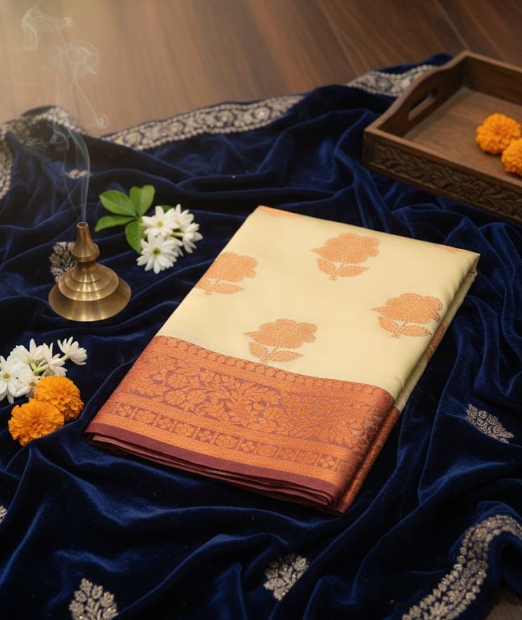 Anjali South Cotton Saree with Elegant Woven Border