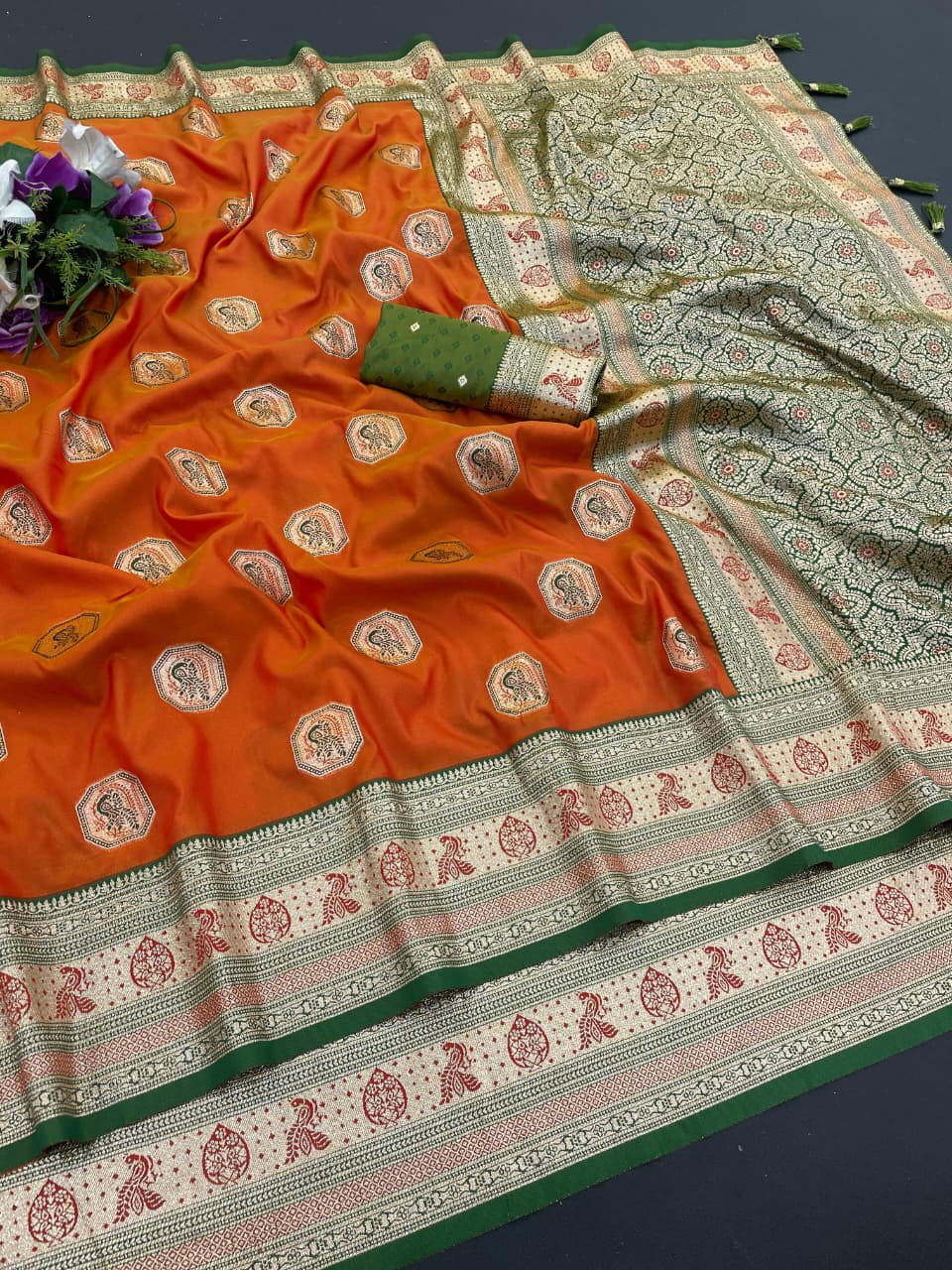 Satin Silk Saree with Rich Zari Weaving Party Wear Elegance