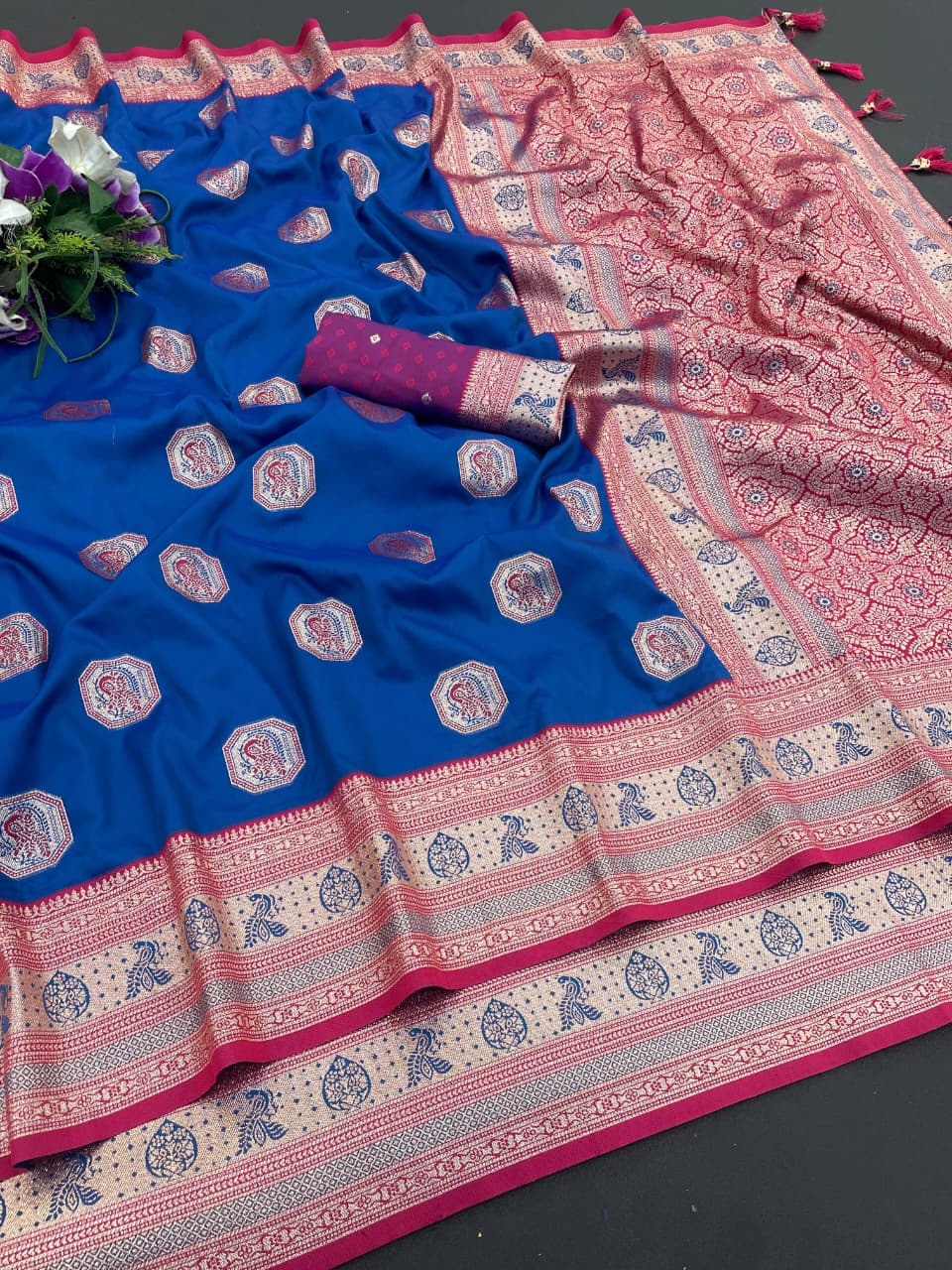 Satin Silk Saree with Rich Zari Weaving Party Wear Elegance