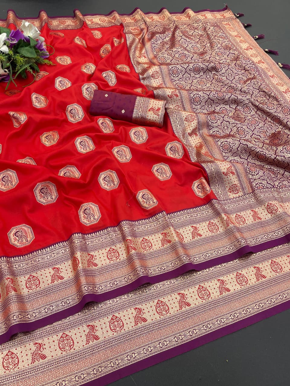 Satin Silk Saree with Rich Zari Weaving Party Wear Elegance