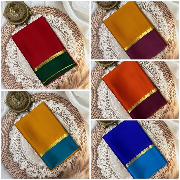 Royal Blue Mysore Crepe Silk Saree with Teal Bentex Border