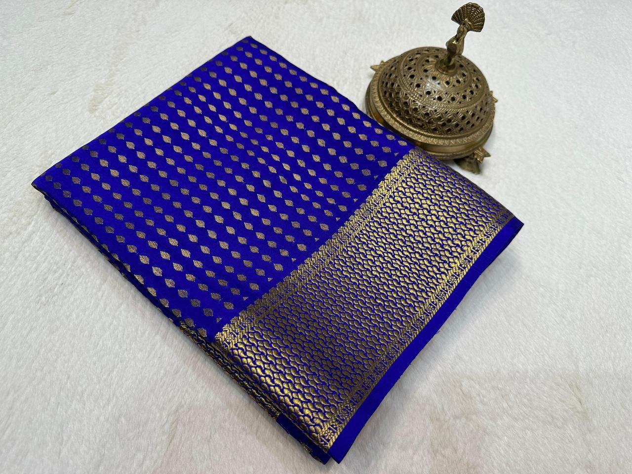 Premium Soft Silk Saree 120 GSM Bridal Collection – Rich Butta Leaf Design with Zari Border & Pallu for Weddings & Festive Wear