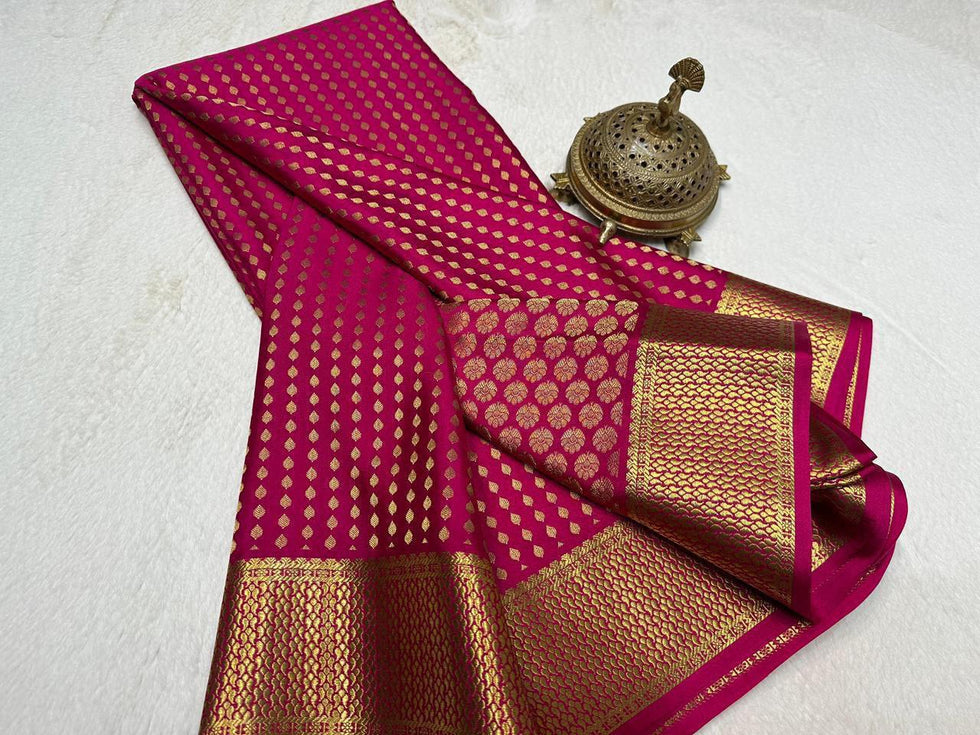Red Soft Silk Saree  Bridal Collection Rich Butta Leaf Design with Zari Border & Pallu |5.5 metre Lightweight wear saree