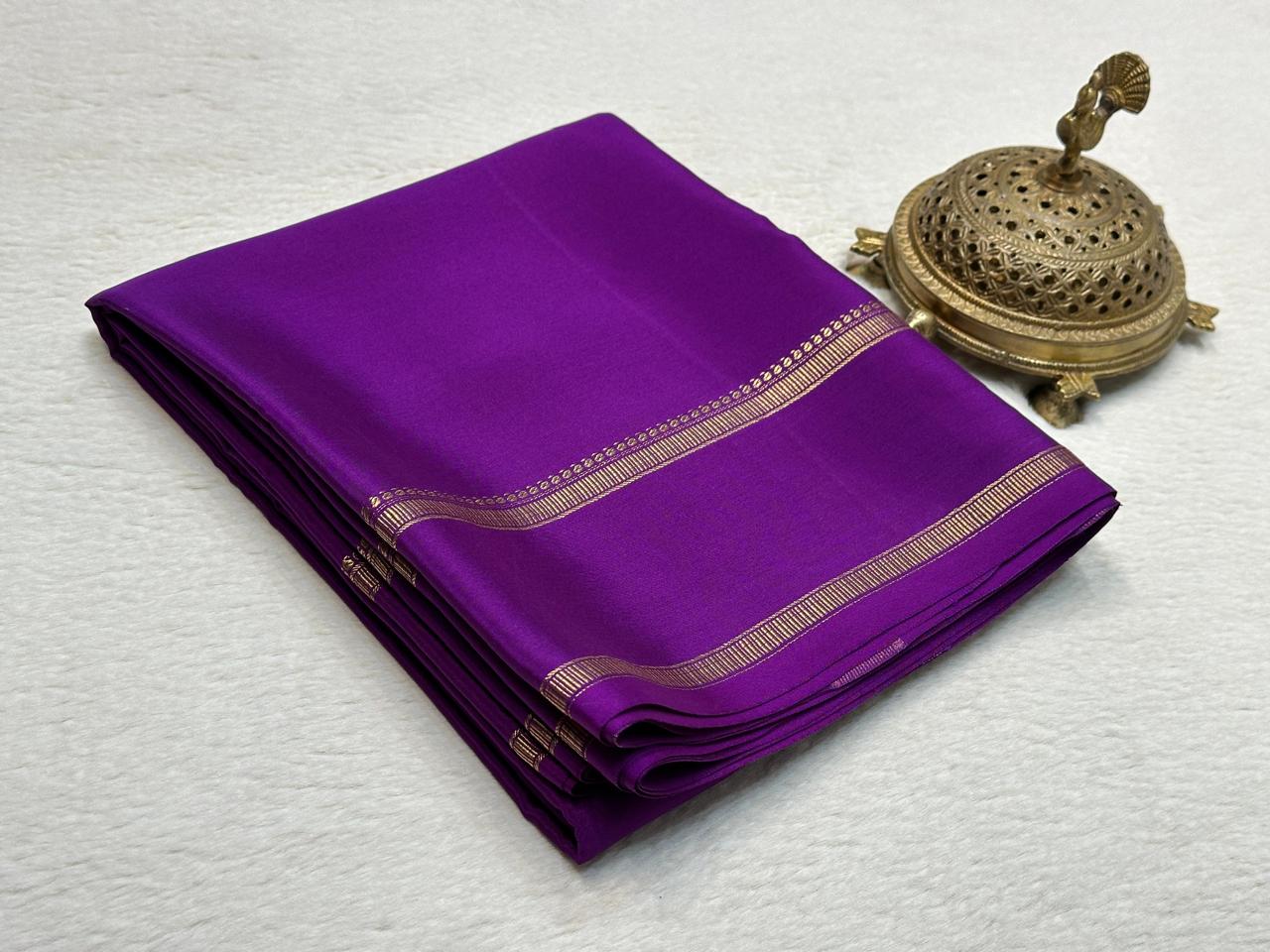 Purple Mysore Crepe Silk Saree | Sashikala