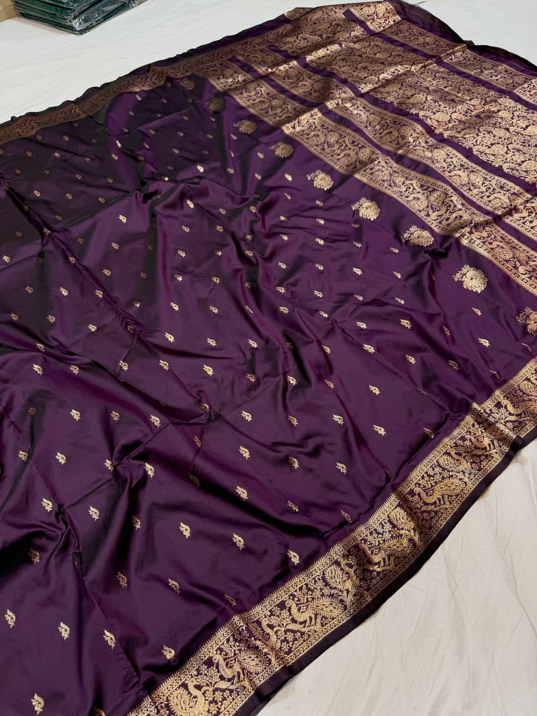 Brown Traditional Kanjivaram Silk Saree | Gold Zari Weaving | Bridal Collection