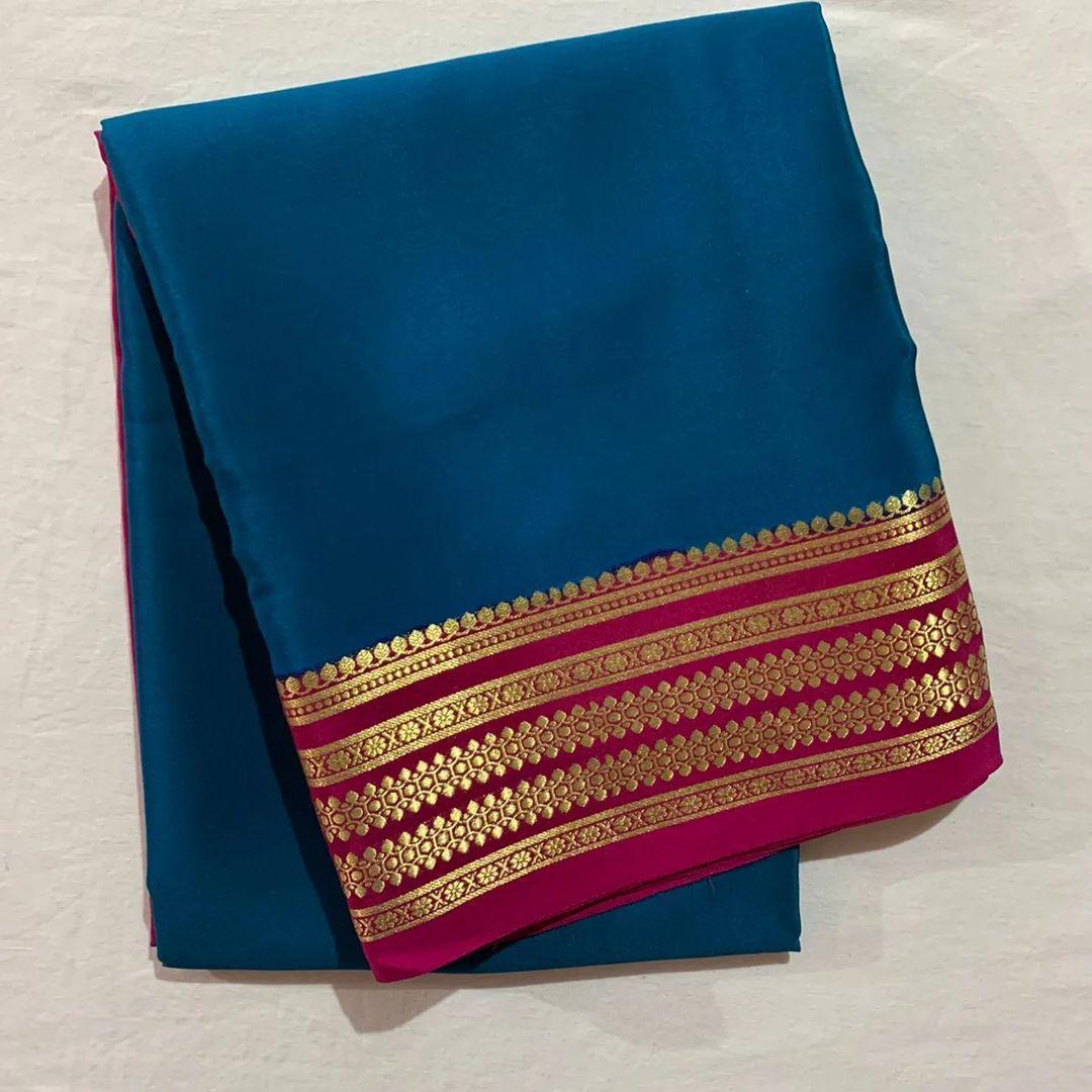 Premium Weave of Wonders: Pure Silk Saree with Intricate Borders for Weddings & Festive Wear
