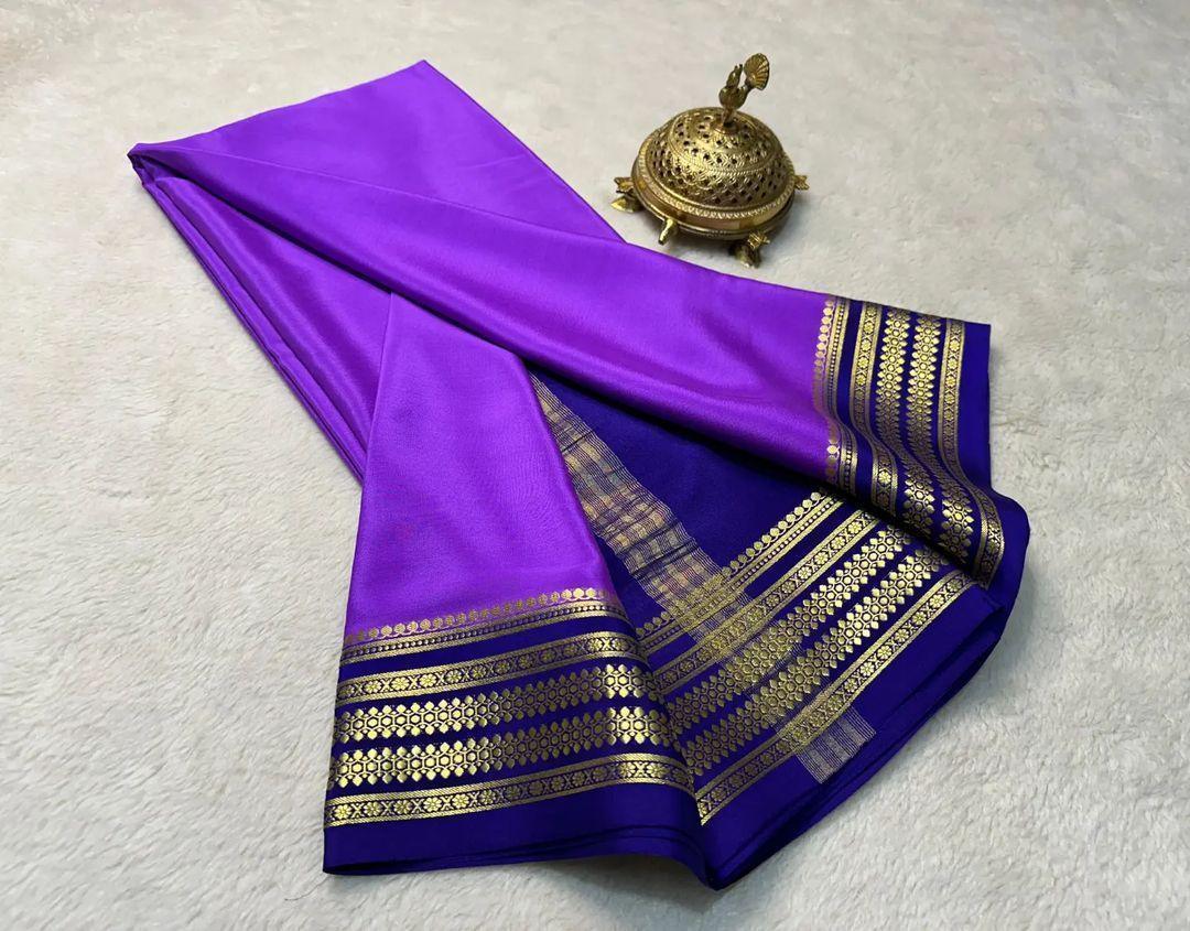 Timeless Drape: Mysore Silk with Elegant Contrast